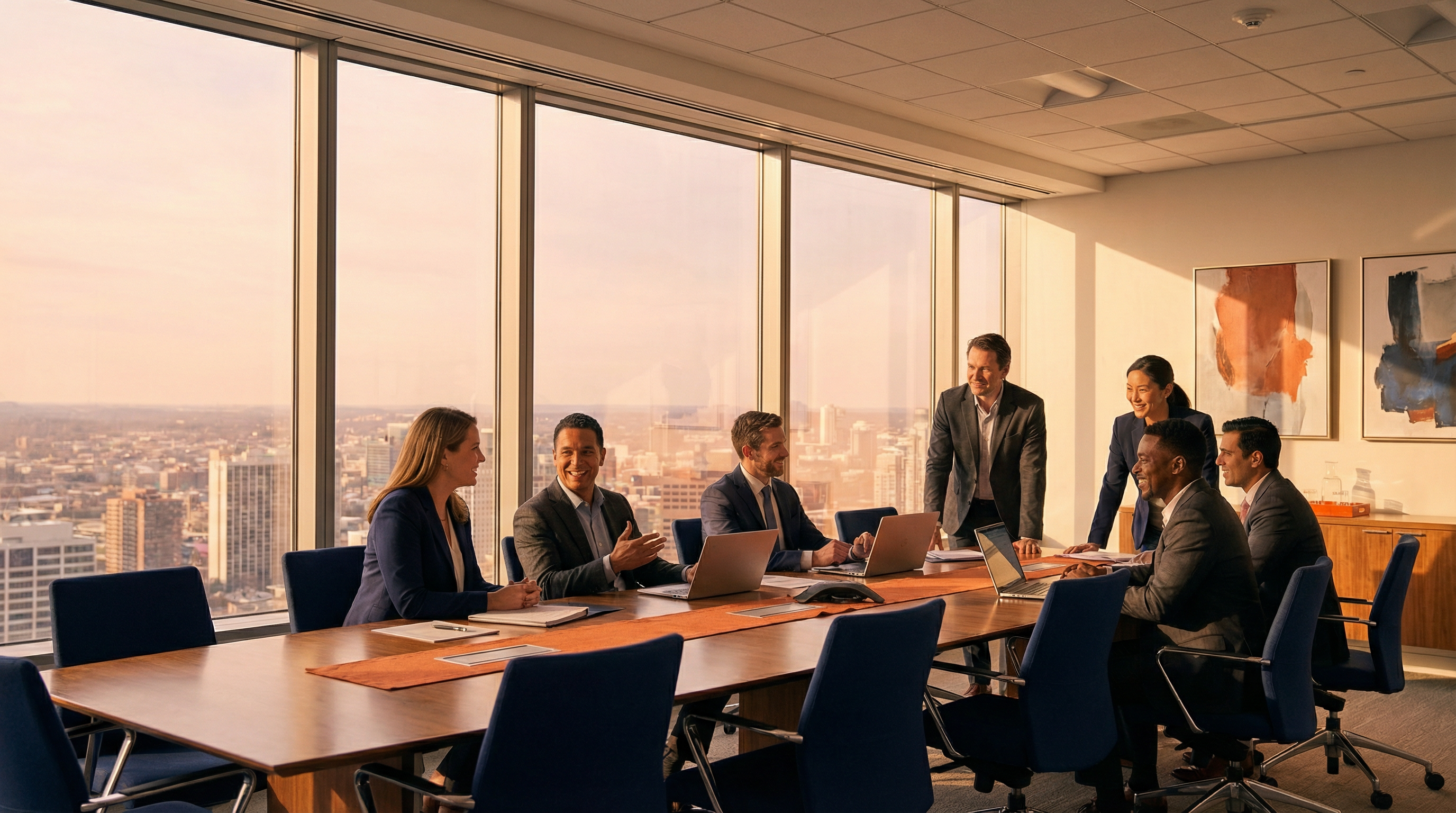 Business professionals collaborating